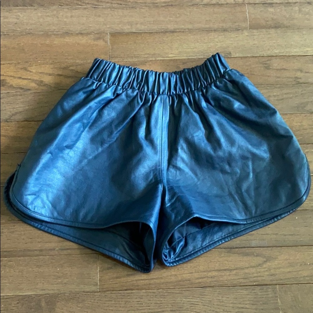 By Chance Pleather Navy Shorts Size Medium